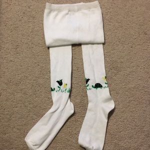 Gymboree White Turtle and Flower Tights